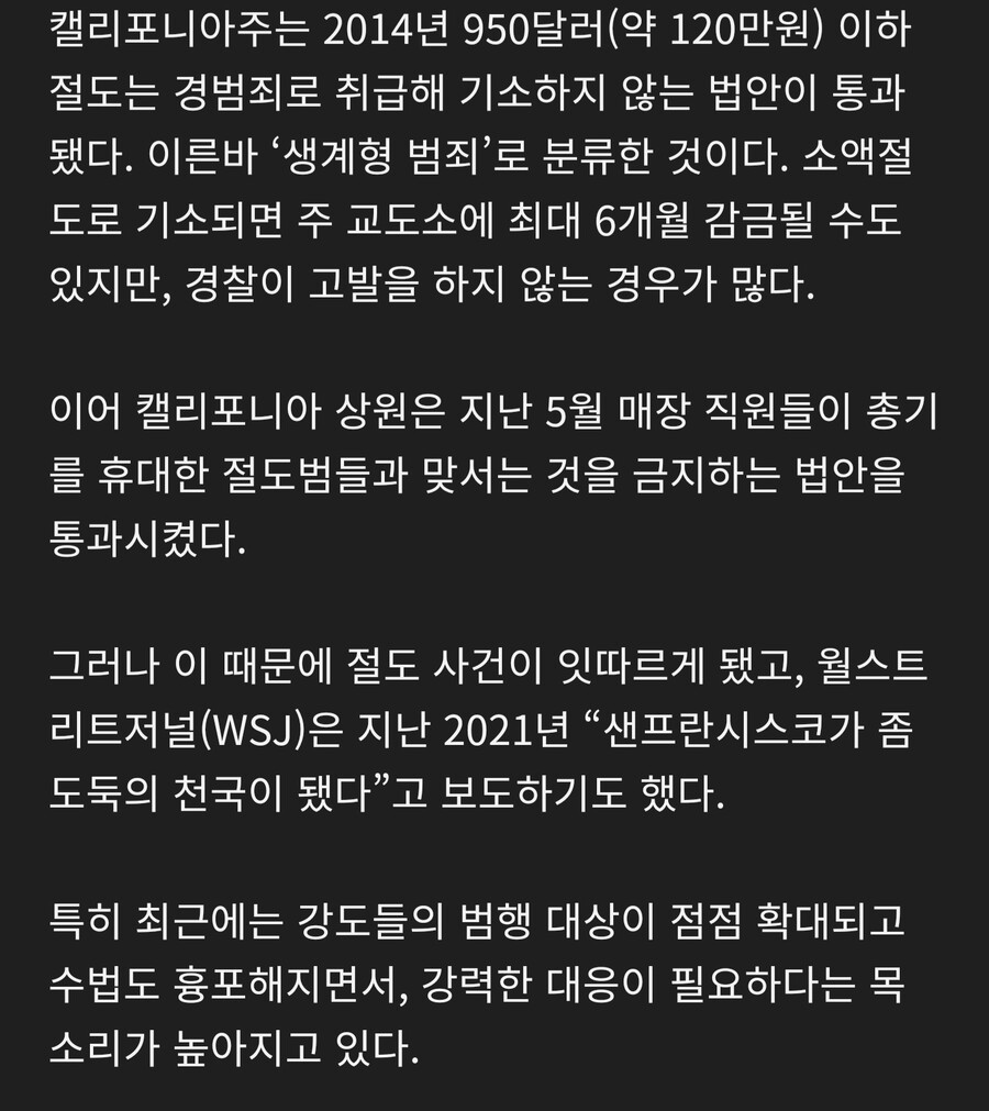 도둑질 허용되서 개판난 미국 근황