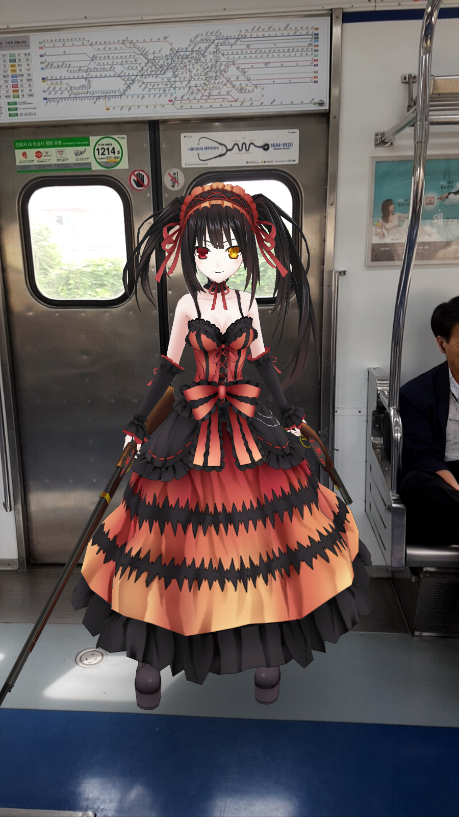 지하철안에 미쿠.요시노.쿠루미 소환했어요_1.png