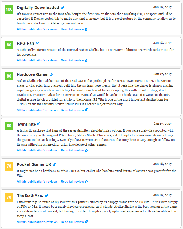 샤리의 아틀리에 플러스 메타크리틱 등재_2.png