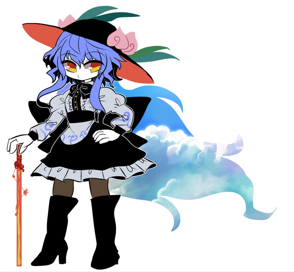 hinanawi tenshi (touhou) drawn by yt (wai-tei) - 3159d83214d9be49ec7b5a286c79831b.png