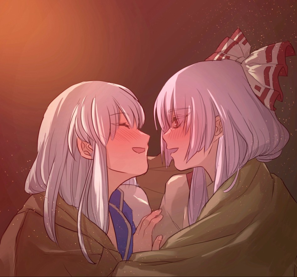 fujiwara no mokou and kamishirasawa keine (touhou) drawn by masanaga (tsukasa) - 2274a09df0cabd93cd95acee8faefcd0.jpg