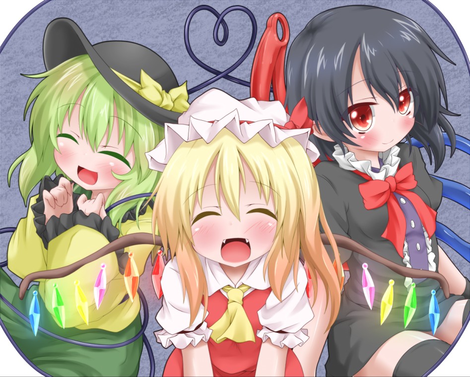 flandre scarlet, houjuu nue, and komeiji koishi (touhou) drawn by oden (th-inaba) - e5ed75f50beb895b21a7fd0f2264c4f0.png