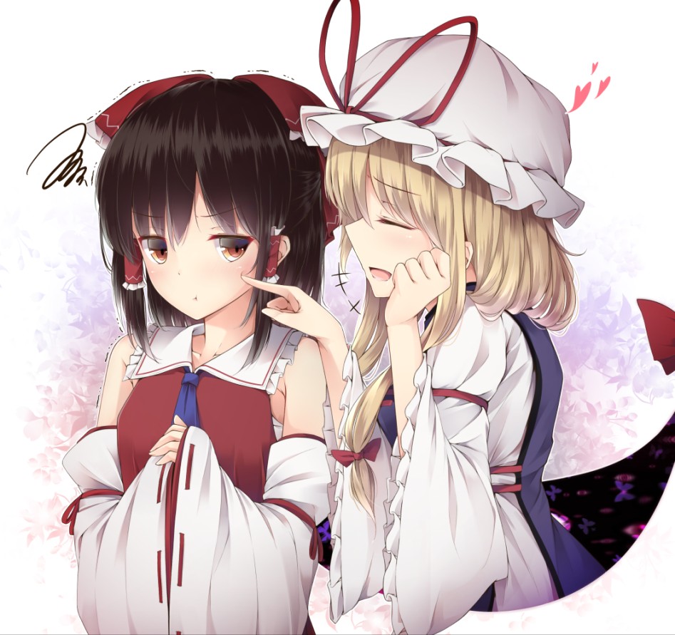 hakurei reimu and yakumo yukari (touhou) drawn by yutaka saki shu - 236d651cff7c6746a651d5cf34bba320.png