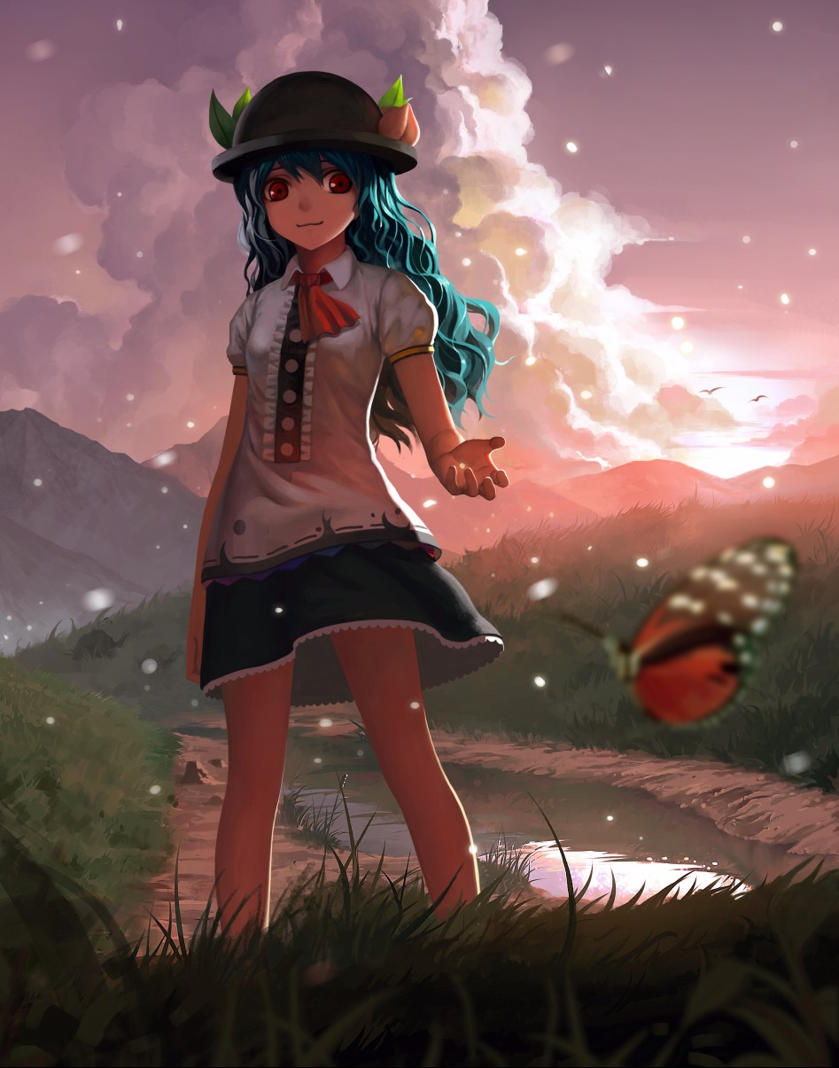 hinanawi tenshi (touhou) drawn by lu ying - f6a096df52442fb6f4175d1c741cfb0f.jpg