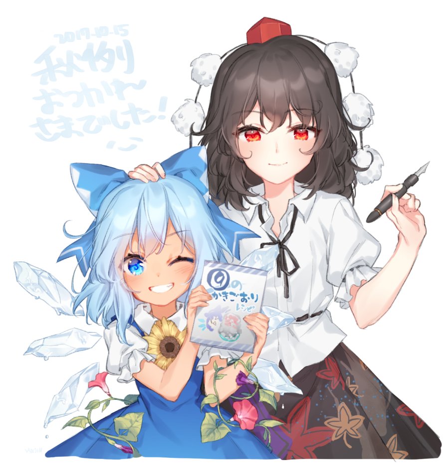 __cirno_shameimaru_aya_and_tanned_cirno_touhou_drawn_by_hajin__275c577ccc8d62717a1fdb02a8d2729e.jpg