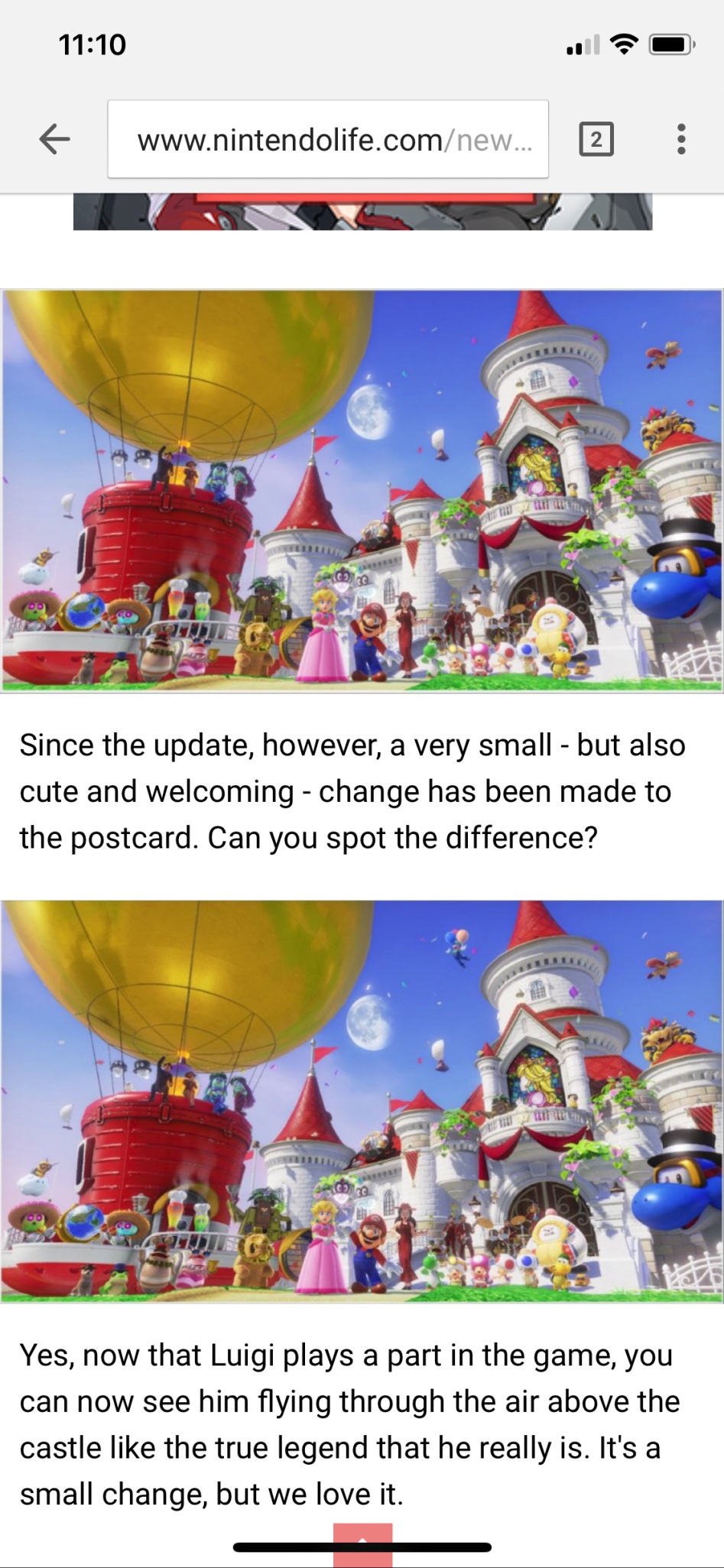 슈퍼 마리오 오디세이의 진엔딩이 변경