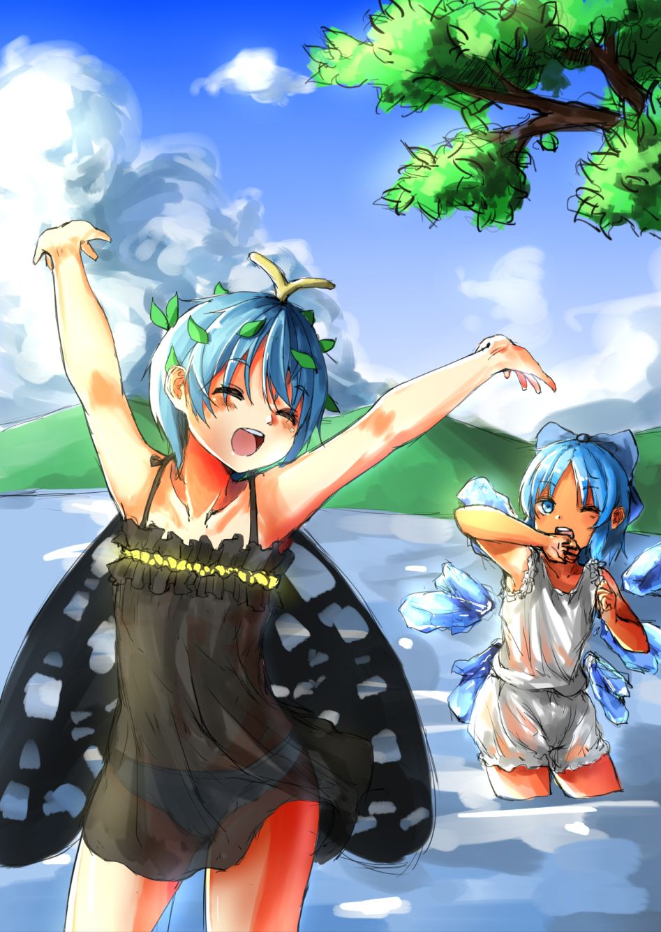 __cirno_eternity_larva_and_tanned_cirno_touhou_drawn_by_kourou_kouroukun__90716e85a9c7b956a3e9e4e5da5b0a12.jpg