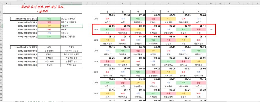 군단 침공, 드군 주둔지 상인, 해리슨 로테이션 xls_2.png