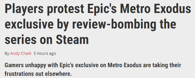 Players protest Epic s Metro Exodus exclusive by review bombing the series on Steam PC Gamer.png