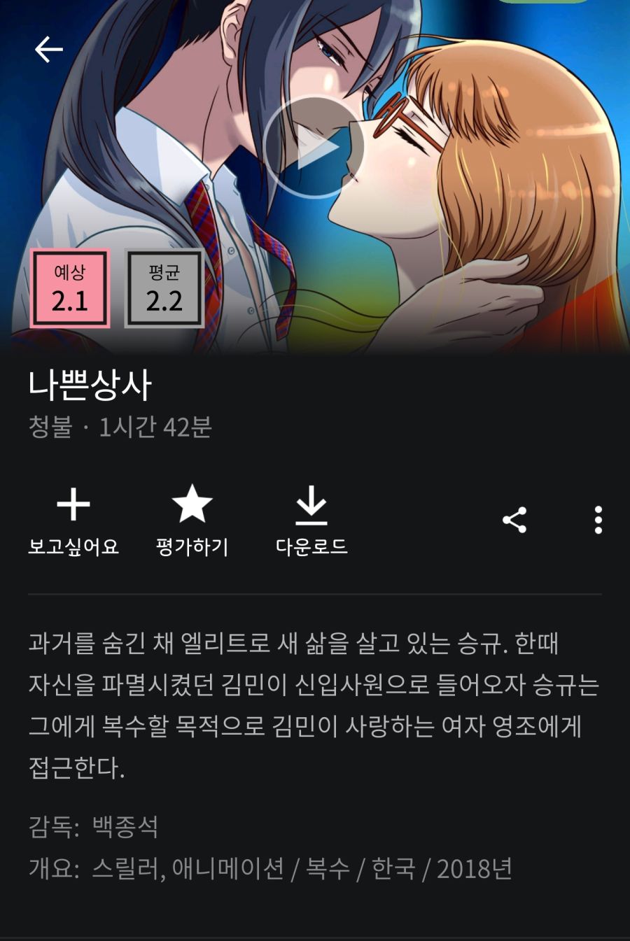 레진에 있던 19금 웹툰 애니로 나왔었네