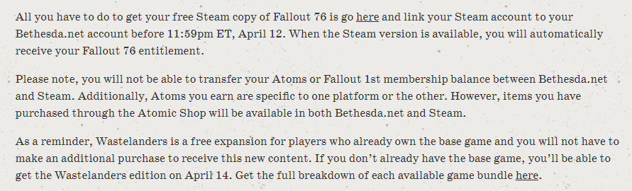 Fallout 76 Fallout 76 – Special Steam Offers.png