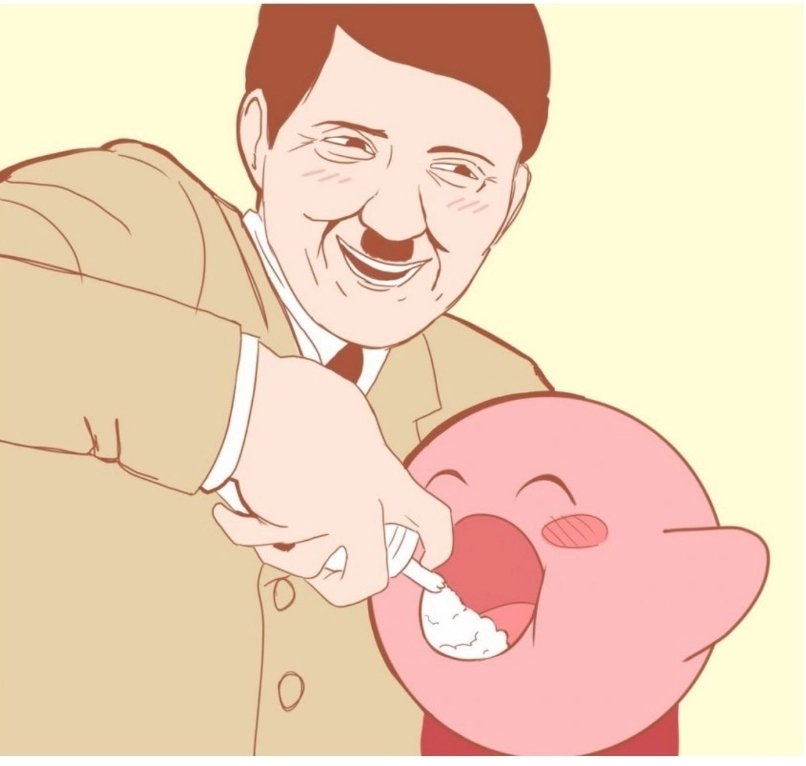 커비 입에 휘핑크림을 짜먹여주며 흐뭇하게 웃는 히틀러 짤_1.jpeg