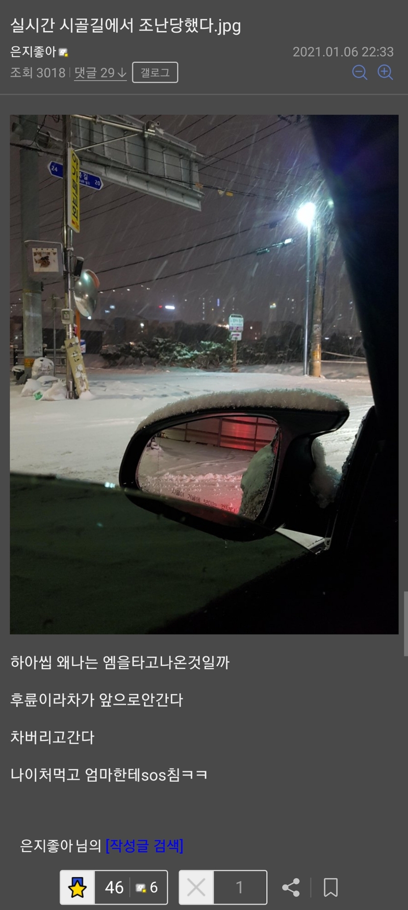 어제자 폭설때 나타난 피해자들 . JPGIF_7.jpeg