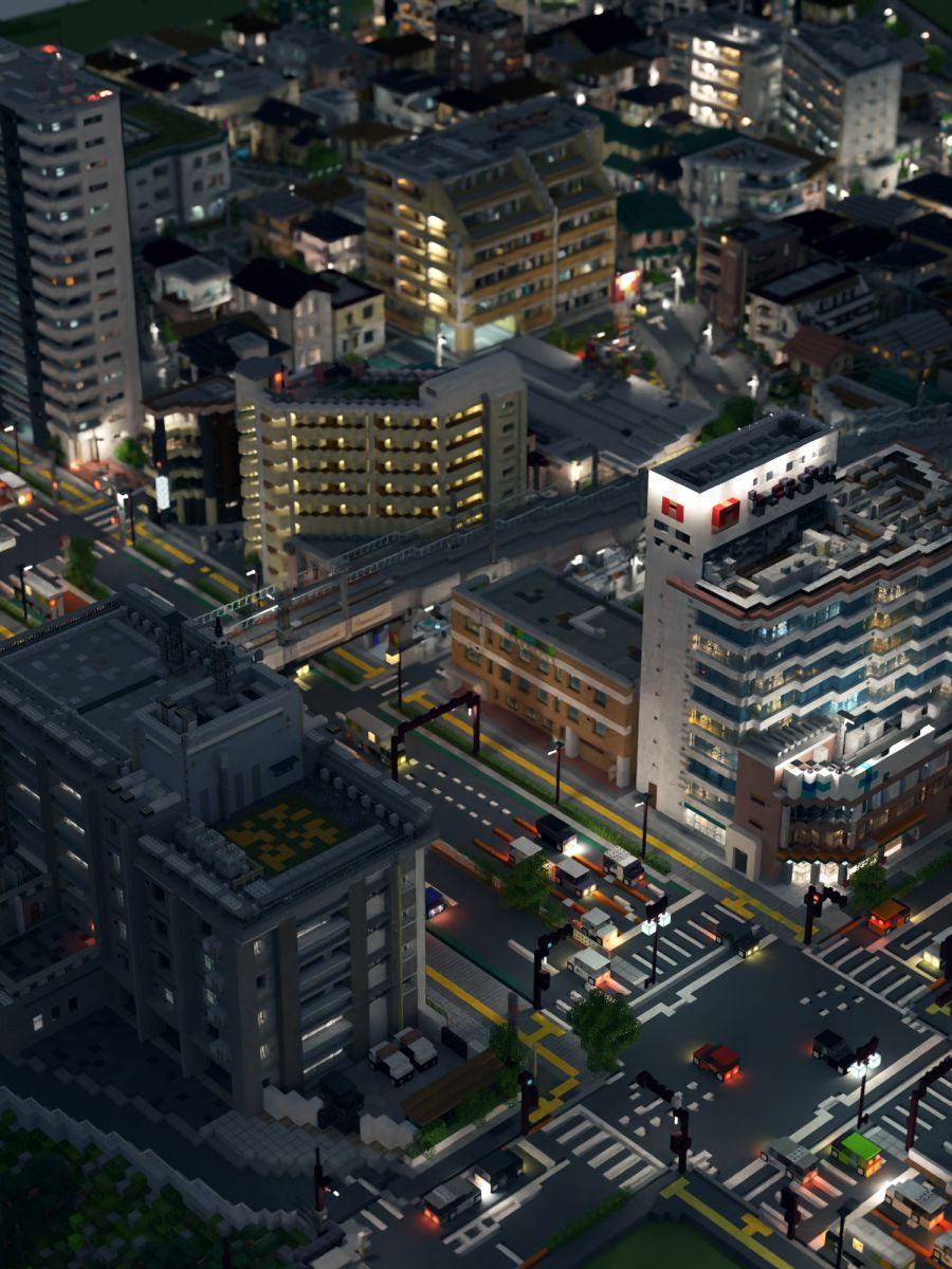 마인크래프트로 만든 야경