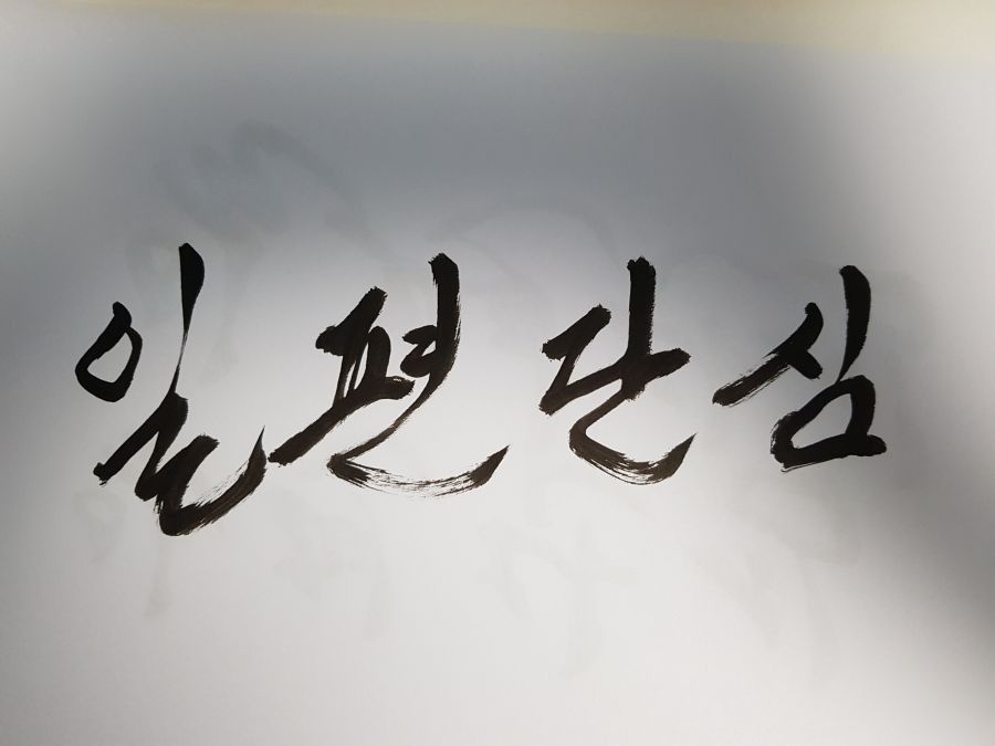 리퀘 붓글씨 일편단심