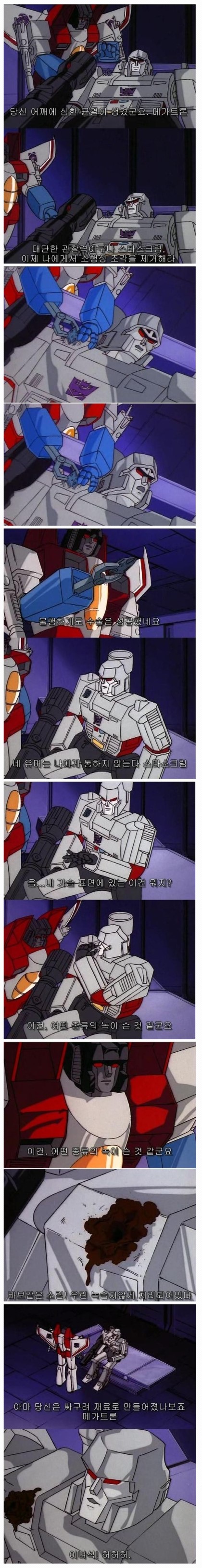 대인배 메가트론 짤이 자막 주작이었네