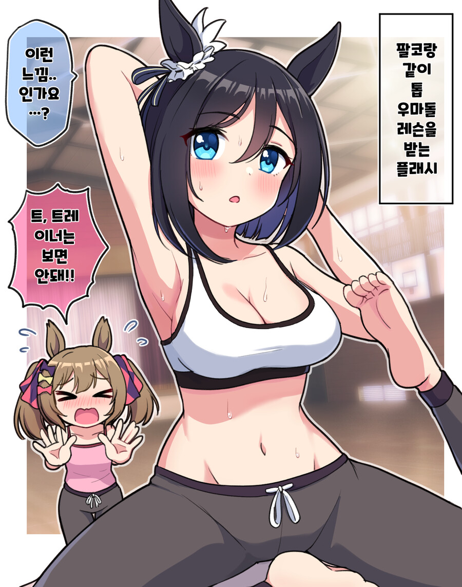 말딸)[그림] 팔코랑 같이 톱우마돌 레슨을 받는 플래시_1.png