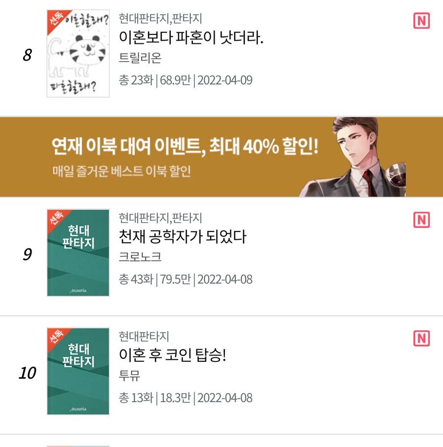 이혼물이 얼마나 인기가 있다고 ㅋㅋㅋ