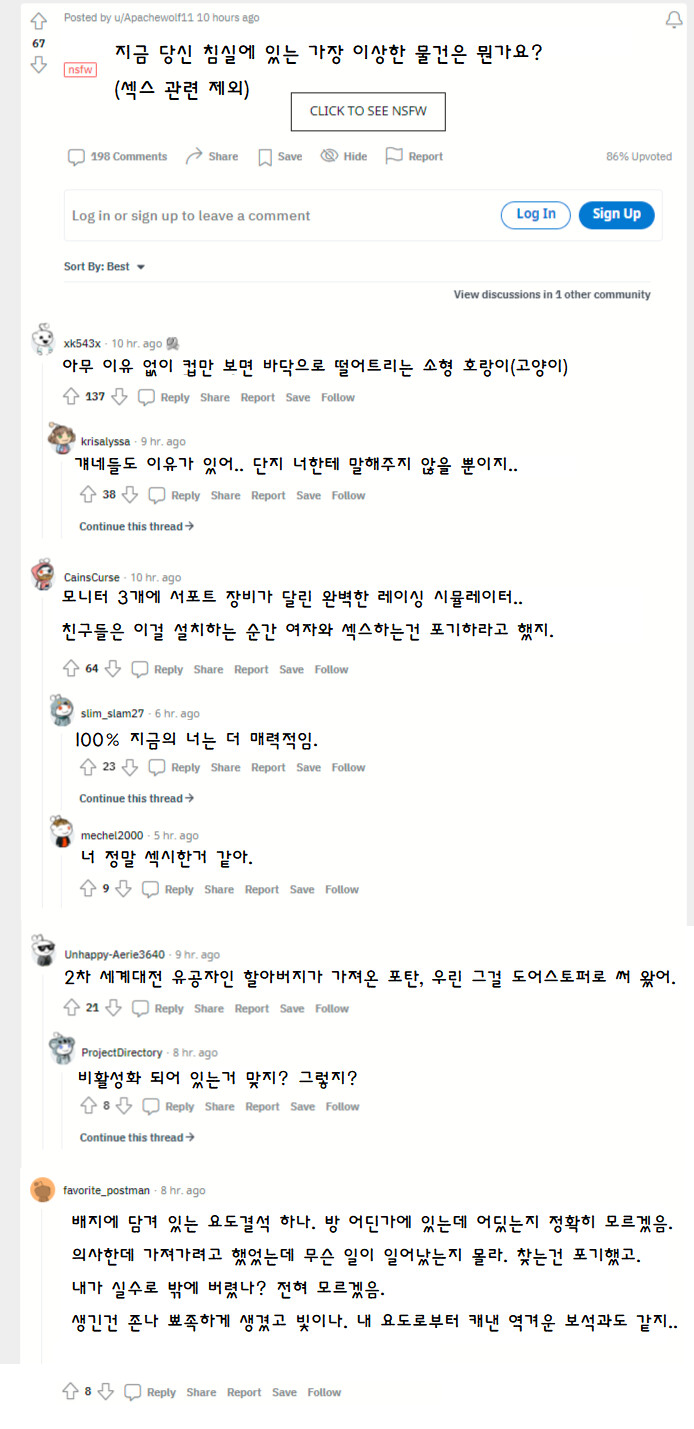 지금 당신의 방에 있는 가장 이상한 물건은?(성 관련 물건 제외)_1.png