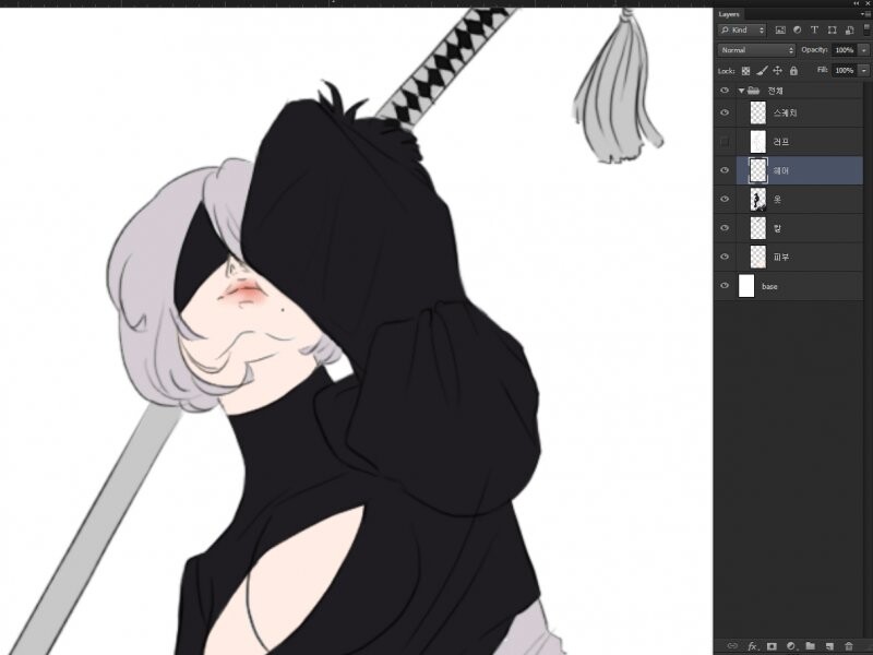 [튜토리얼] 컴맹도 그림 그려보자! 니어 2B 셀식 채색. (스압)_10.jpg