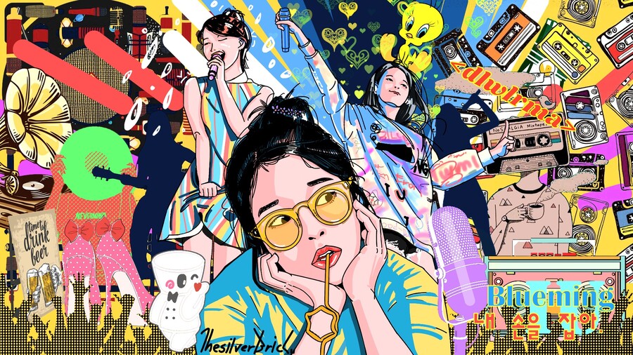 아이유 레트로 애니메이션 스타일 월페이퍼_1.png