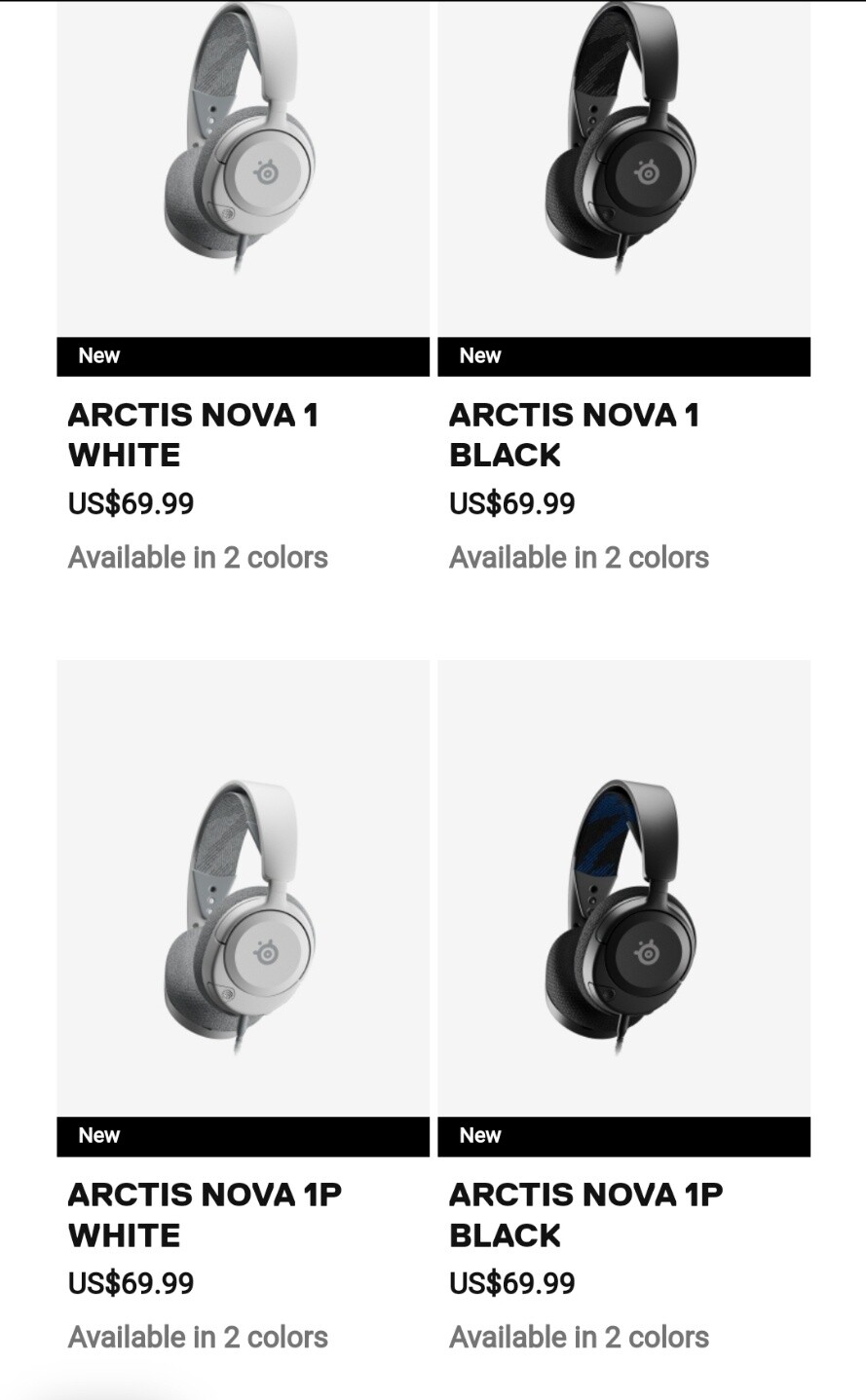 스틸시리즈 신상품 아크티스 노바 시리즈 헤드셋 라인업이 추가 됬습니다