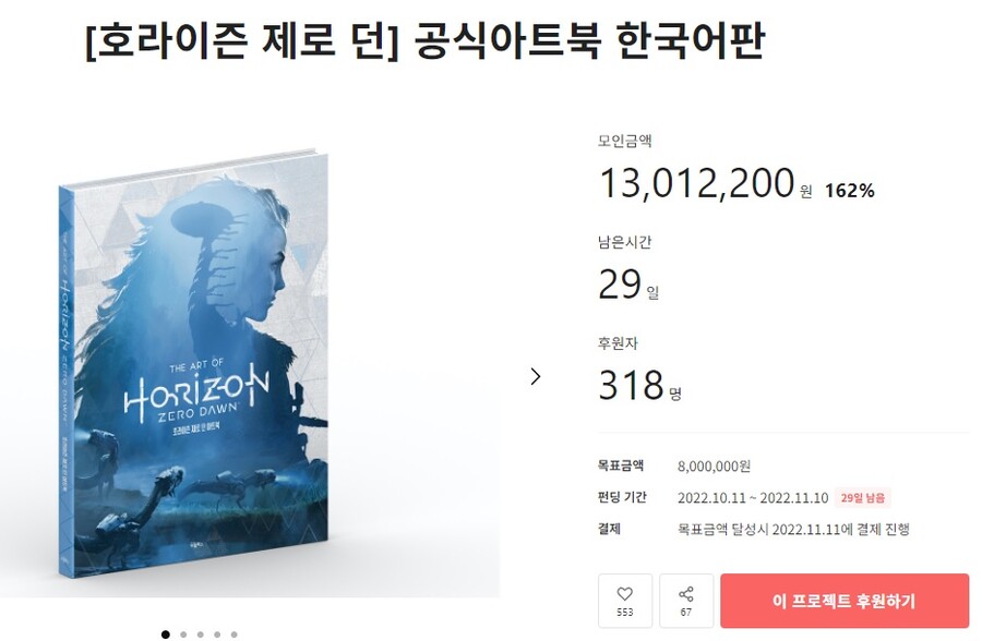 [텀블벅]호라이즌 제로 던 공식아트북 한국어판 (가격다양)_1.jpg
