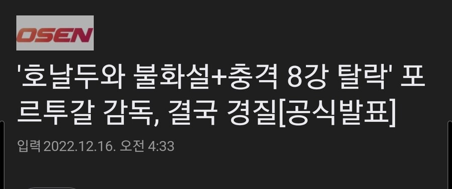 '호날두와 불화설+충격 8강 탈락' 포르투갈 감독, 결국 경질[공식발표]_1.jpg
