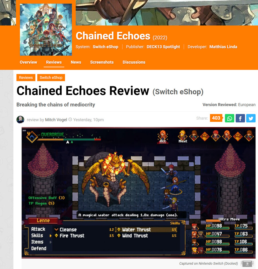 Chained Echoes Review (Switch eShop)