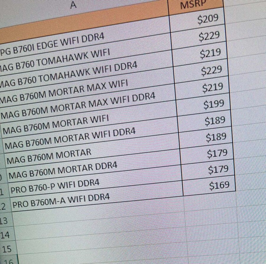 B760 메인보드 가격 유출(MSI)_1.jpg