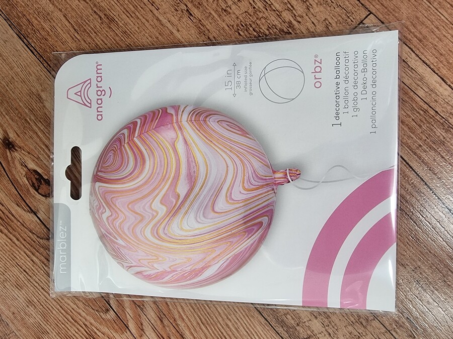 딸기크림 츄파춥스 사탕 같은 아나그램 핑크 마블 오브 은박풍선_1.jpg