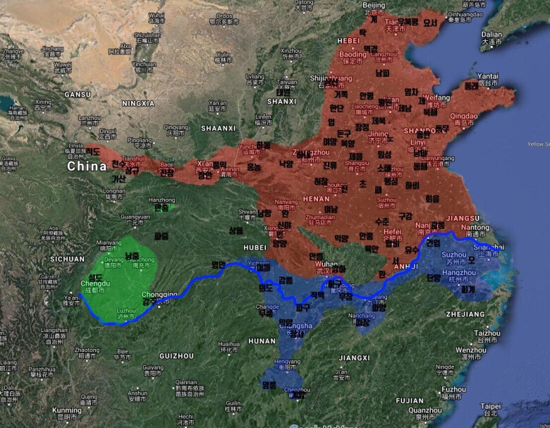 삼국지 실제 지배 영역과 지형 비교.JPG_1.png