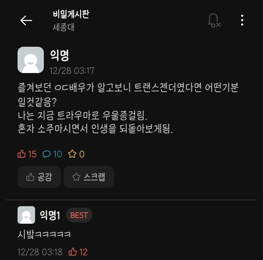 즐겨보던 야동 배우가 트젠이었다면