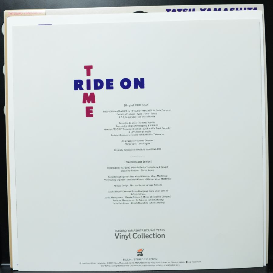 [LP] 山下達郎 (야마시타 타츠로) - RIDE ON TIME Re-Issue_5.jpg