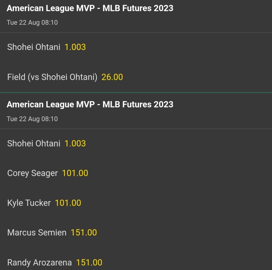 미국 내 스포츠 베팅업체들 AL MVP 베팅 조기종료.(feat. 오타니 쇼헤이)_2.jpg