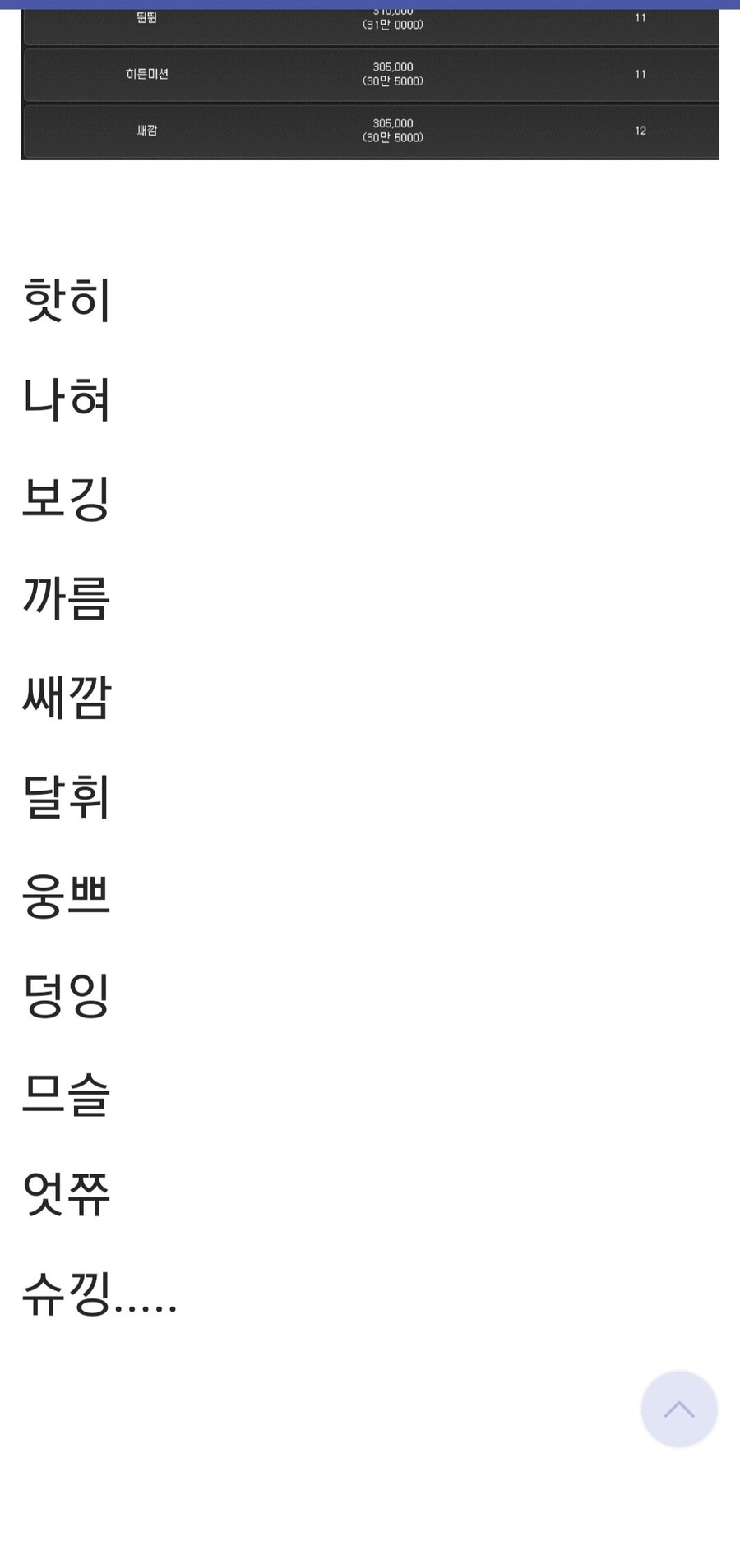 메이플 30만원 이상에 팔린 닉네임들JPG