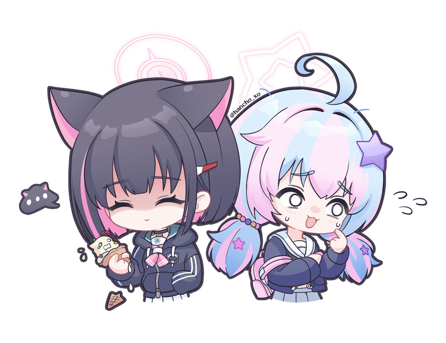 블루아카) 카즈사 & 레이사 일러스트_4.jpg