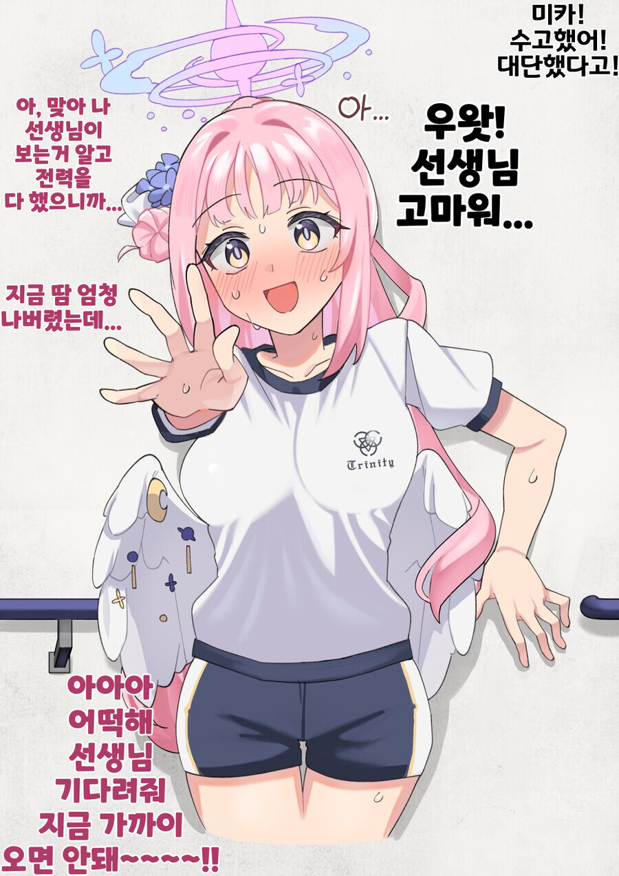 블루아카 미카를 공주님 안기로 안아주는 선생이 보고 싶다