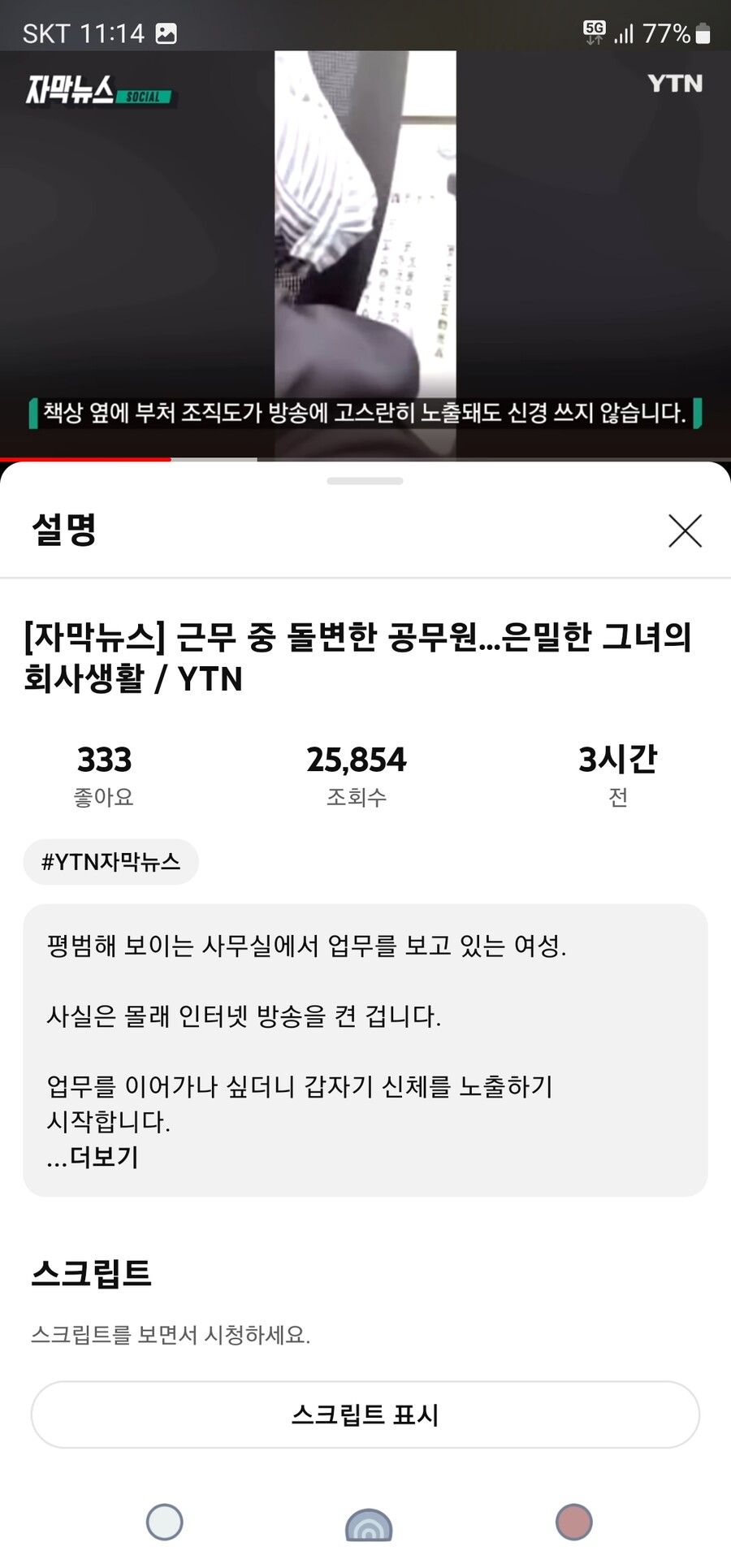 근무시간중 벗방 방송한 여공무원 징계 3개월 | 정치유머 게시판 | RULIWEB