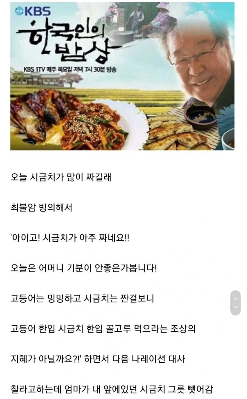 한국인의 밥상 따라한 디시인의 최후.jpg