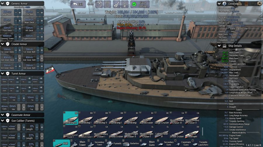 [군함 설계] 만재 배수량 104,000t급 공성전함_5.jpg