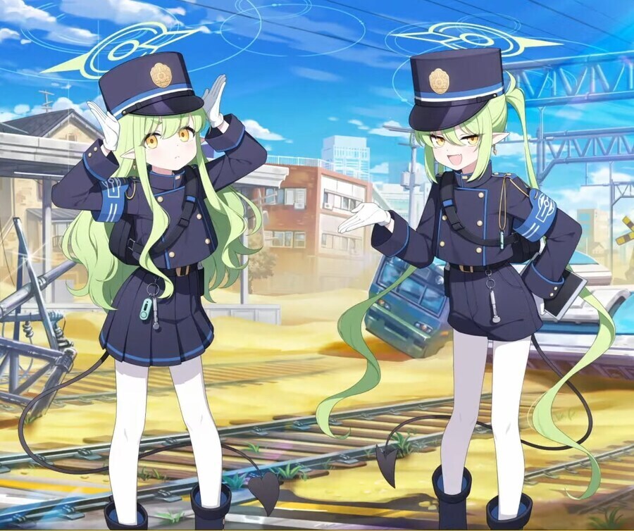 (블루아카) 철도가키는 포즈가 너무 귀여워_1.jpg