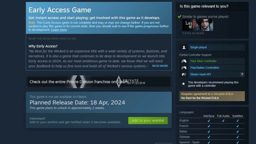 노 레스트 포 더 위키드(No Rest for the Wicked) 가격 정보_1.jpg