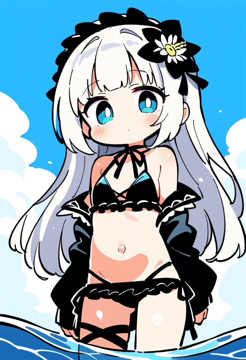 AI) 오후의 프릴 수영복 은발 미소녀_8.png