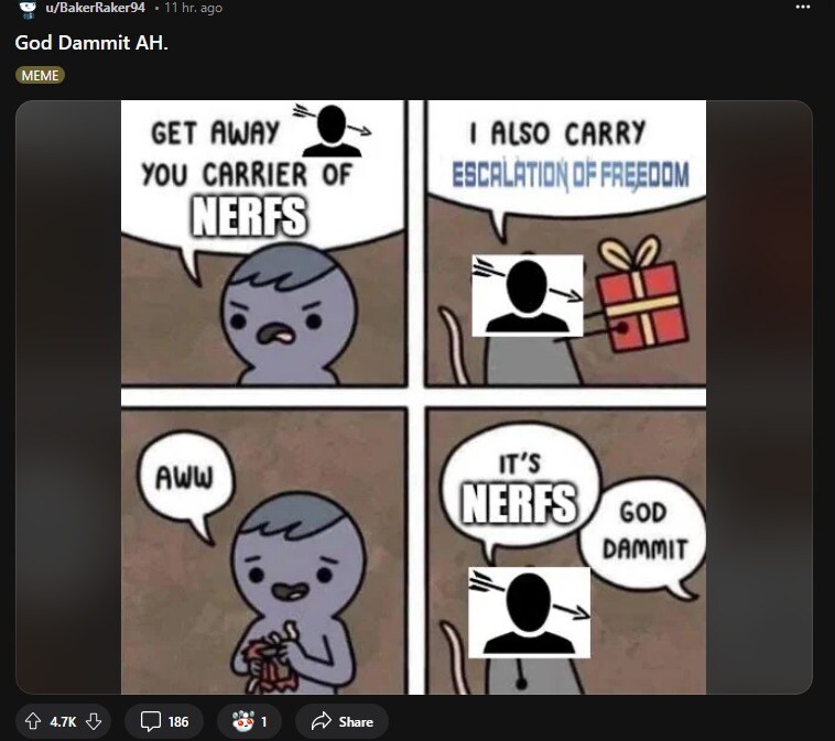 헬다2) 또 유저랑 기싸움하느라 대량너프, 레딧 반응 근황_4.jpg