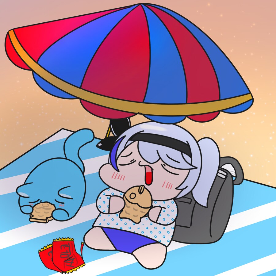 조카와 미루이모가 싸만코를 같이 먹는 그림_1.png