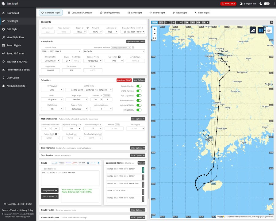 플래너 플라이트 & 심브리프 연동으로 FMC(MCDU) 셋팅 방법 항로 설정 방법_2.png