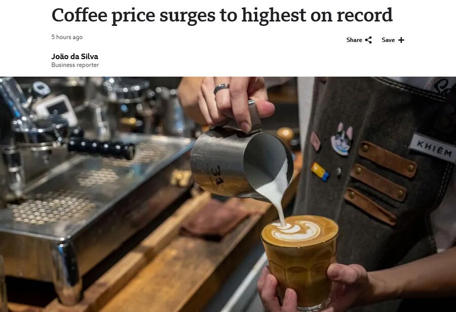 커피 최신 근황 "원두가격 역사상 최고가 등극"_1.png