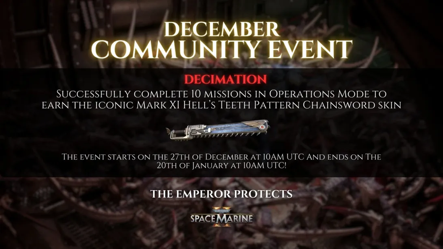 12월 커뮤니티 이벤트 진행 중 (12/27 ~ 1/20 체인소드 스킨 증정)_1.webp
