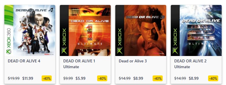 [XBOX] DOA 1, 2, 3, 4 40% 세일_1.png